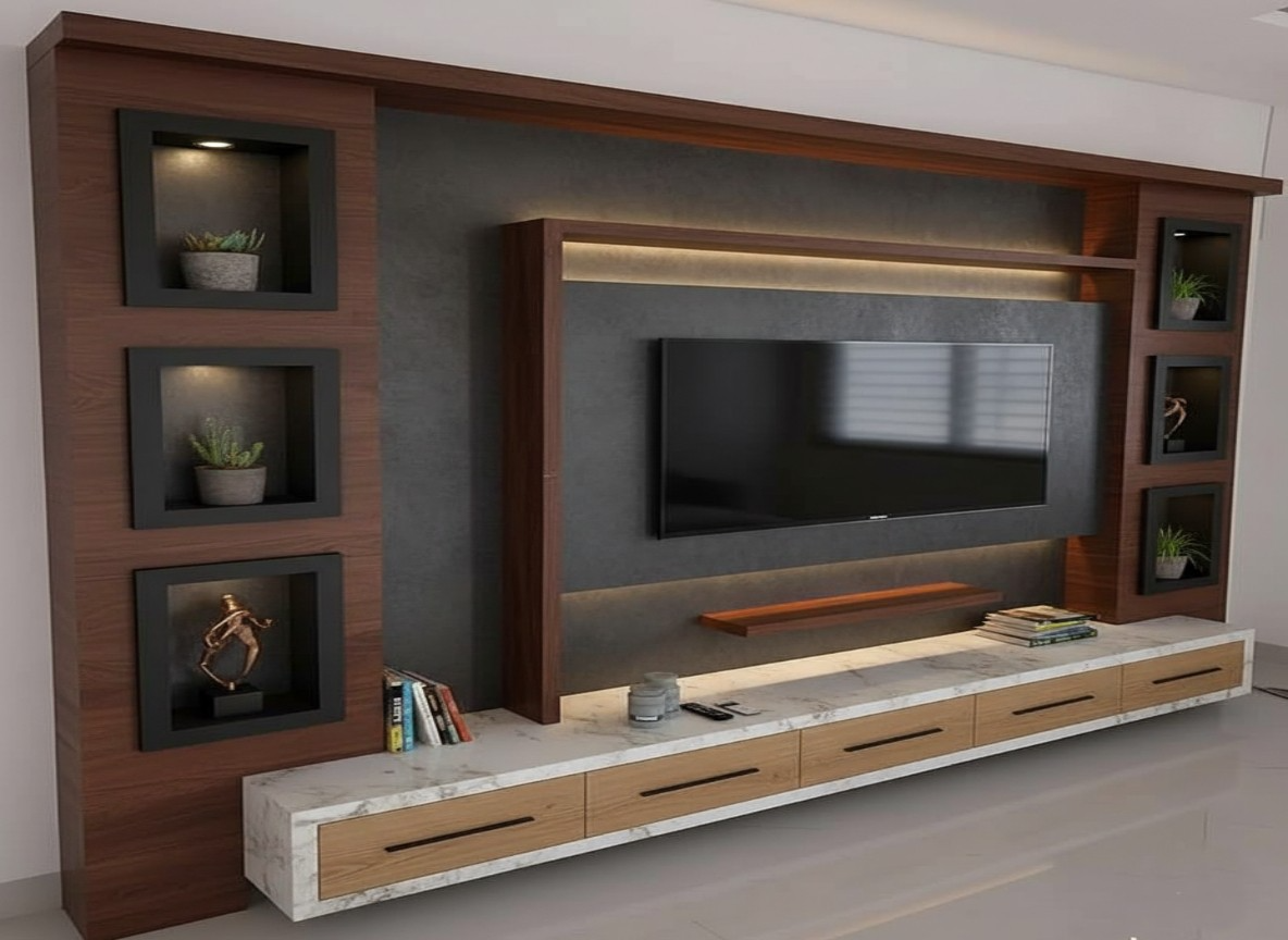 RP Builders TV Unit Design Mysore Karnataka